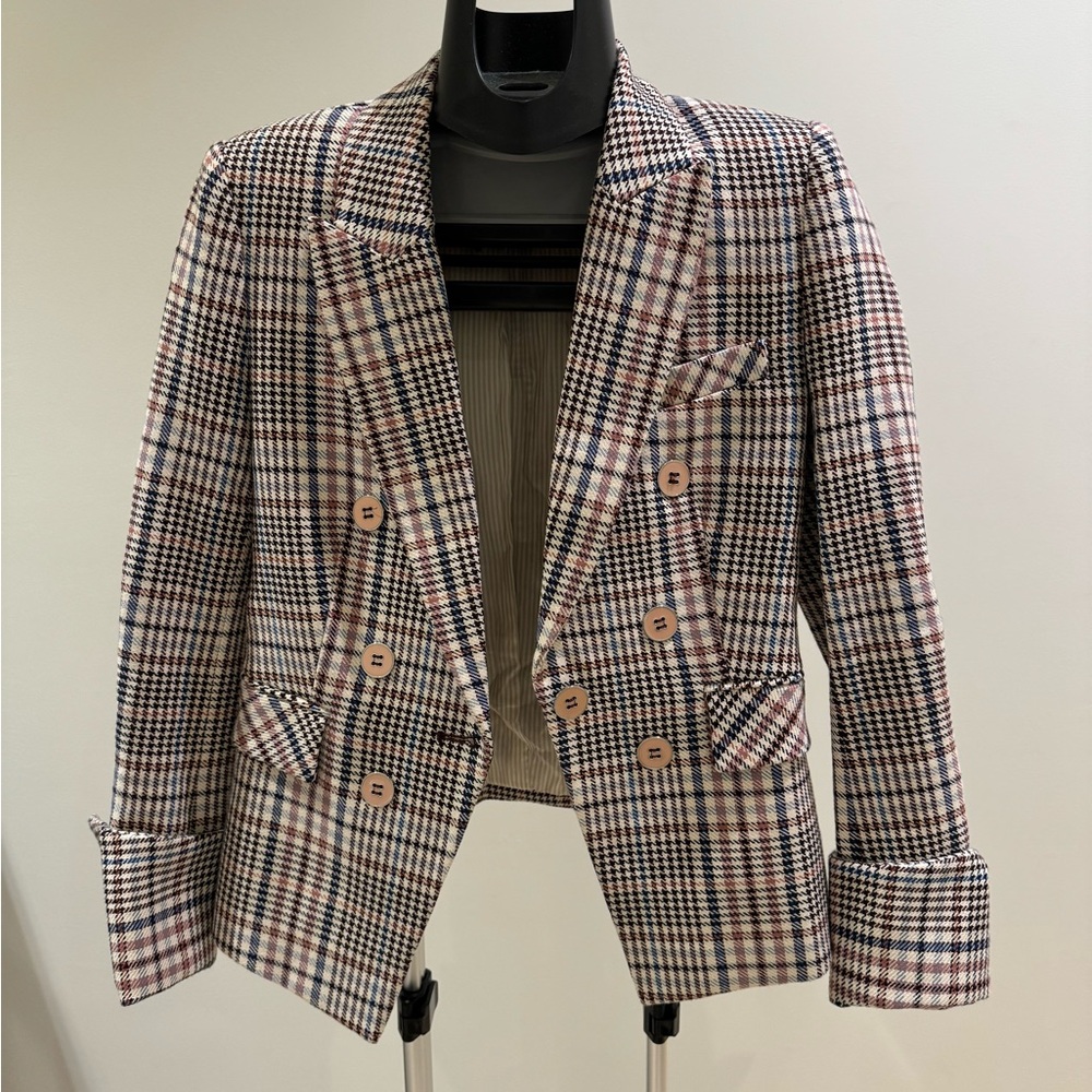 Veronica Beard Plaid Dickey Blazer